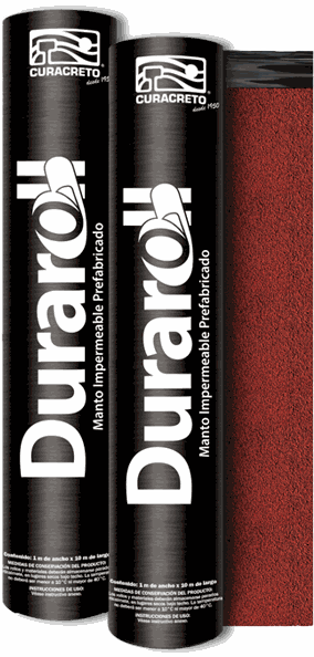 Rollo de manto prefabricado Duraroll® con acabado en gravilla ceramizada roja