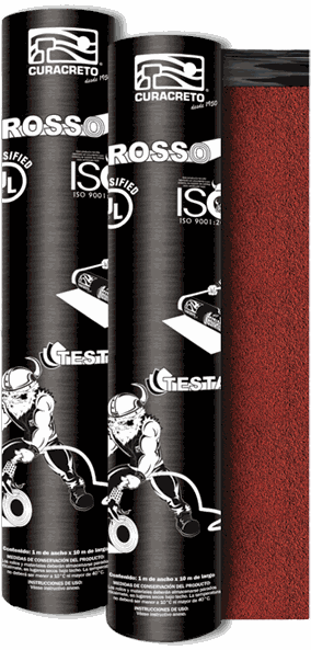 Rollo de manto prefabricado Testarosso® con acabado en gravilla ceramizada roja